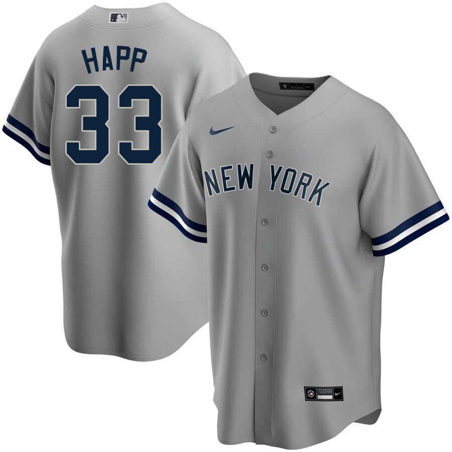 2020 Nike Men #33 J.A. Happ New York Yankees Baseball Jerseys Sale-Gray